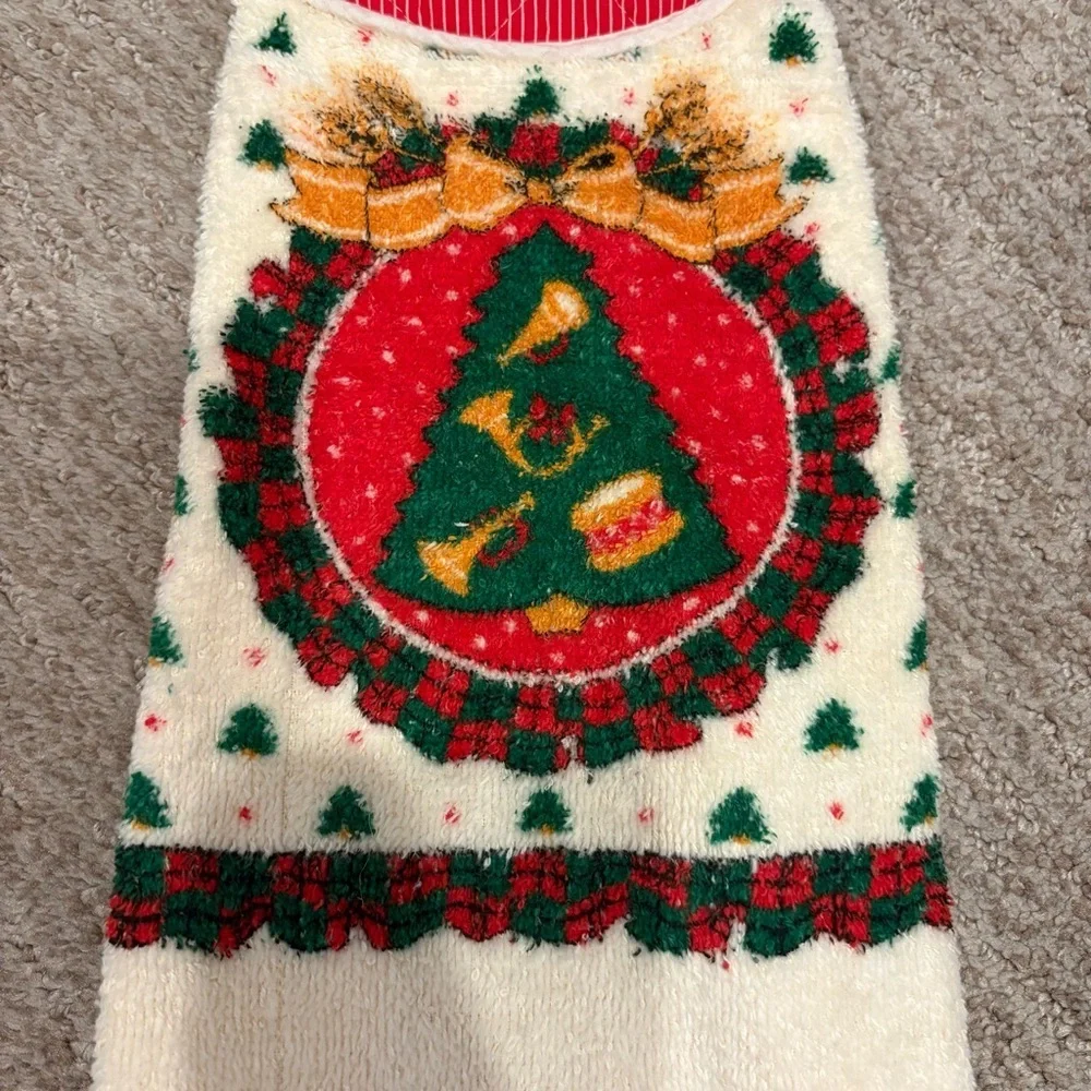 Vintage Christmas Tree Hanging Hand Dish Towel